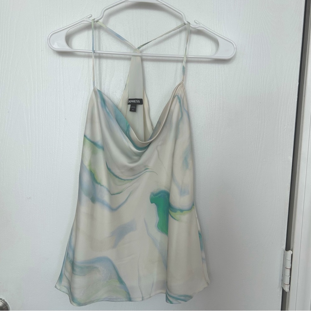 Marbled Draping Tank Top